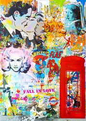 Fall in Love by Uri Dushy - Mixed Media Paper sized 28x40 inches. Available from Whitewall Galleries